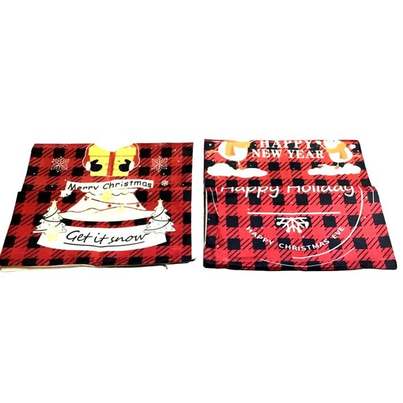 4 Christmas Pillow Covers 17.5" x 17.5" Square Zipper Throw Cushion Case Décor - Picture 3 of 7